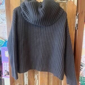 Calvin Klein Cashmere Rib-Knit Cowl-Neck Turtleneck